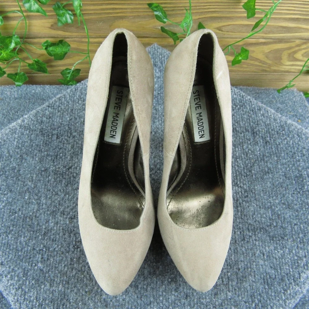 Steve Madden Darrina‎ Women Platform Heel Shoes Brown Leather Size 7 Medium